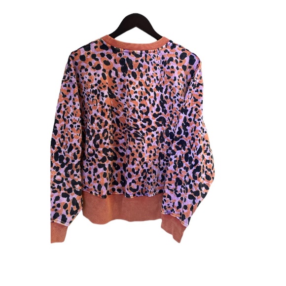 JoyLab French Terry Orange & Purple Acid Wash Crewneck Pullover Sweatshirt Sz M - Picture 6 of 16